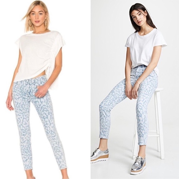 Current Elliott Womens High Waist Stiletto Leopard Ankle Skinny Jeans - Picture 1 of 15